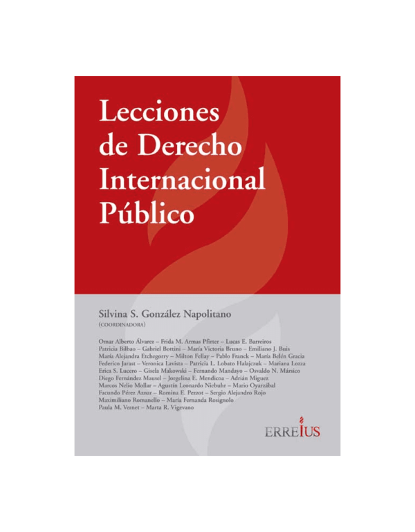 LECCIONES DE DERECHO INTERNACIONAL PÚBLICO. Gonzalez Napolitano, Silvina