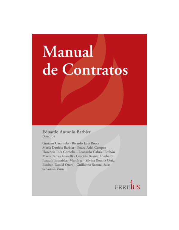 MANUAL DE CONTRATOS. Barbier, Eduardo