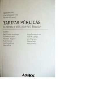 Tarifas Publicas - Gonzáles Arzac - Facundo A. Biagosch.